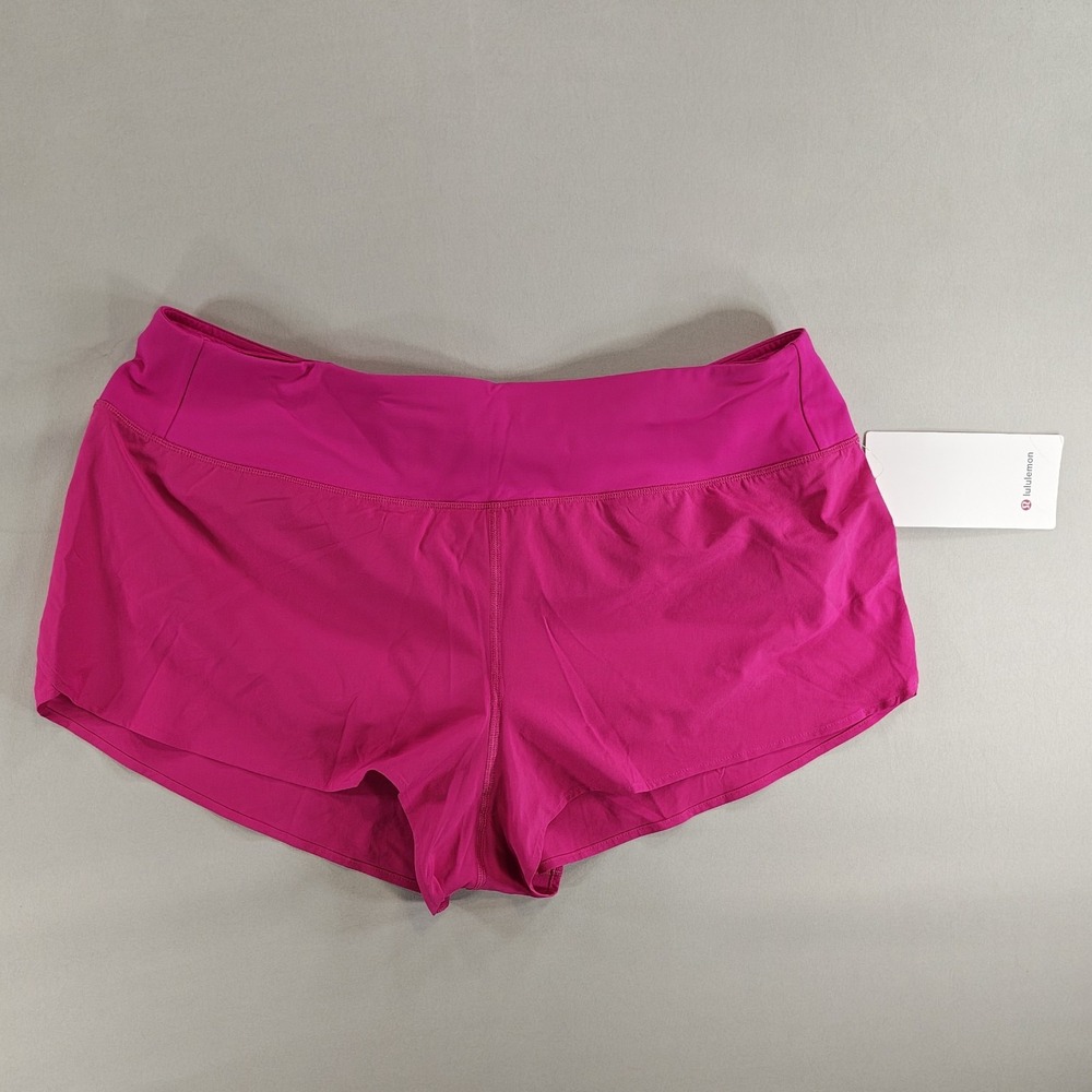 Lululemon Speed Up HR Short 2.5 Mesh Vent Hot Pink XL LW7DEMS